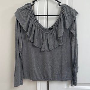 Express, grey off the shoulder long sleeve, size small